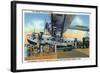 Miami, Florida - Boarding Scene at Pan-American Terminal-Lantern Press-Framed Art Print