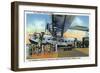 Miami, Florida - Boarding Scene at Pan-American Terminal-Lantern Press-Framed Art Print