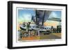 Miami, Florida - Boarding Scene at Pan-American Terminal-Lantern Press-Framed Art Print