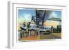 Miami, Florida - Boarding Scene at Pan-American Terminal-Lantern Press-Framed Art Print