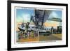 Miami, Florida - Boarding Scene at Pan-American Terminal-Lantern Press-Framed Art Print