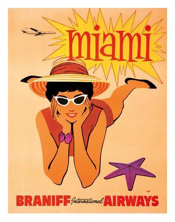 Miami Florida Air United States America Vintage Travel Advertisement Poster 2 