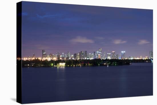 Miami , Florida: Downtown Miami at Night-Brad Beck-Stretched Canvas