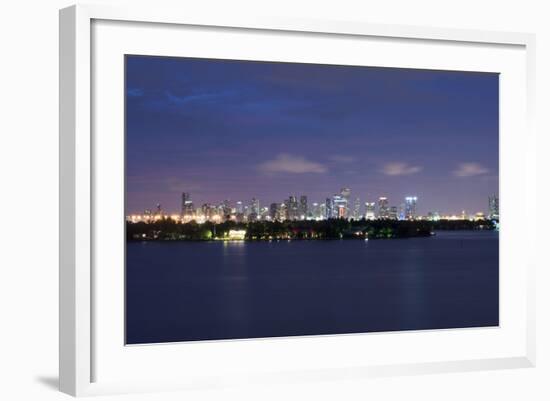 Miami , Florida: Downtown Miami at Night-Brad Beck-Framed Photographic Print