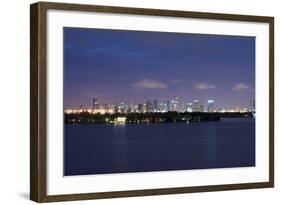 Miami , Florida: Downtown Miami at Night-Brad Beck-Framed Photographic Print