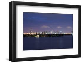 Miami , Florida: Downtown Miami at Night-Brad Beck-Framed Photographic Print