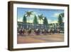 Miami, Florida - Hialeah Park; Horse Race Start Scene-Lantern Press-Framed Art Print