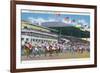 Miami, Florida - Hialeah Park; Parading to the Post Scene-Lantern Press-Framed Art Print