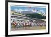 Miami, Florida - Hialeah Park; Parading to the Post Scene-Lantern Press-Framed Art Print