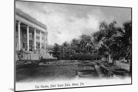Miami, Florida - Hotel Royal Palm Garden Scene-Lantern Press-Mounted Art Print