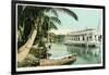 Miami, Florida - Houseboat on the Miami River-Lantern Press-Framed Art Print