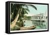 Miami, Florida - Houseboat on the Miami River-Lantern Press-Framed Stretched Canvas