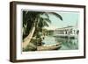 Miami, Florida - Houseboat on the Miami River-Lantern Press-Framed Art Print