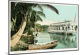Miami, Florida - Houseboat on the Miami River-Lantern Press-Mounted Art Print