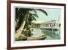 Miami, Florida - Houseboat on the Miami River-Lantern Press-Framed Premium Giclee Print