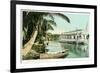 Miami, Florida - Houseboat on the Miami River-Lantern Press-Framed Premium Giclee Print
