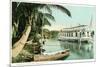 Miami, Florida - Houseboat on the Miami River-Lantern Press-Mounted Premium Giclee Print