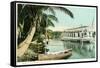 Miami, Florida - Houseboat on the Miami River-Lantern Press-Framed Stretched Canvas