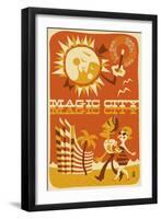 Miami, Florida - Magic City-Lantern Press-Framed Art Print