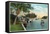 Miami, Florida - Miami River from Budge Dock-Lantern Press-Framed Stretched Canvas