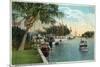 Miami, Florida - Miami River from Budge Dock-Lantern Press-Mounted Premium Giclee Print