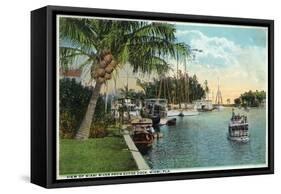 Miami, Florida - Miami River from Budge Dock-Lantern Press-Framed Stretched Canvas
