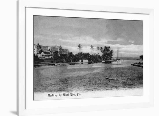 Miami, Florida - Mouth of the Miami River Scene-Lantern Press-Framed Premium Giclee Print