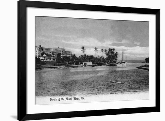 Miami, Florida - Mouth of the Miami River Scene-Lantern Press-Framed Premium Giclee Print