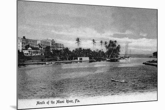 Miami, Florida - Mouth of the Miami River Scene-Lantern Press-Mounted Premium Giclee Print