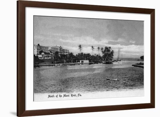 Miami, Florida - Mouth of the Miami River Scene-Lantern Press-Framed Art Print