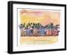 Miami Florida Ocean Drive Lights with Vanilla Sky-M. Bleichner-Framed Art Print