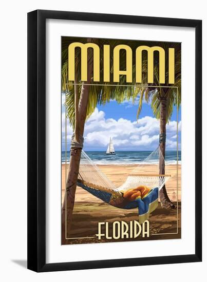 Miami, Florida - Palms and Hammock-Lantern Press-Framed Art Print