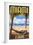 Miami, Florida - Palms and Hammock-Lantern Press-Framed Art Print