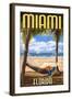 Miami, Florida - Palms and Hammock-Lantern Press-Framed Art Print