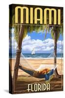 Miami, Florida - Palms and Hammock-Lantern Press-Stretched Canvas