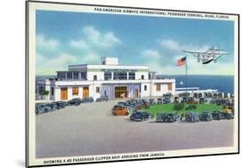 Miami, Florida - Pan-American Airways Terminal, Clipper Arriving from Jamaica-Lantern Press-Mounted Art Print