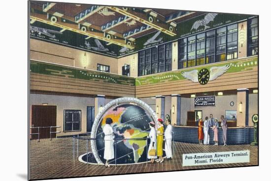 Miami, Florida - Pan-American Airways Terminal Interior View-Lantern Press-Mounted Art Print