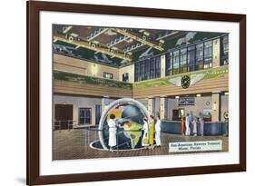 Miami, Florida - Pan-American Airways Terminal Interior View-Lantern Press-Framed Art Print