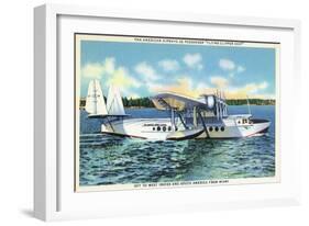 Miami, Florida - Pan American Flying Clipper Leaving for South America-Lantern Press-Framed Art Print