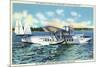 Miami, Florida - Pan American Flying Clipper Leaving for South America-Lantern Press-Mounted Art Print