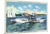 Miami, Florida - Pan American Flying Clipper Leaving for South America-Lantern Press-Mounted Premium Giclee Print