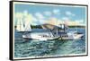 Miami, Florida - Pan American Flying Clipper Leaving for South America-Lantern Press-Framed Stretched Canvas