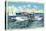 Miami, Florida - Pan American Flying Clipper Leaving for South America-Lantern Press-Stretched Canvas