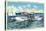 Miami, Florida - Pan American Flying Clipper Leaving for South America-Lantern Press-Stretched Canvas