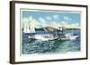 Miami, Florida - Pan American Flying Clipper Leaving for South America-Lantern Press-Framed Art Print