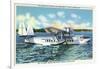 Miami, Florida - Pan American Flying Clipper Leaving for South America-Lantern Press-Framed Art Print