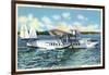 Miami, Florida - Pan American Flying Clipper Leaving for South America-Lantern Press-Framed Art Print