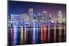 Miami, Florida Skyline at Biscayne Bay.-SeanPavonePhoto-Mounted Photographic Print