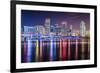 Miami, Florida Skyline at Biscayne Bay.-SeanPavonePhoto-Framed Photographic Print