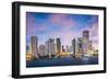 Miami, Florida Skyline at Brickell Key and Miami River.-SeanPavonePhoto-Framed Photographic Print